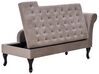 Right Hand Velvet Chaise Lounge with Storage Taupe PESSAC_881733