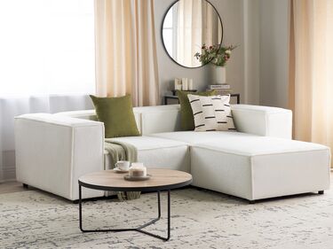 2-seters modulær sofa med ottoman boucle Hvit APRICA