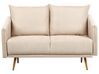 2-Sitzer Sofa Samtstoff beige mit goldenen Beinen MAURA_912960