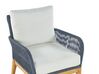 4 Seater Acacia Wood Garden Sofa Set White and Blue MERANO II_818388