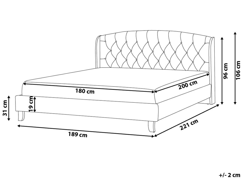 Fabric EU Super King Size Bed Beige BORDEAUX Beliani.co.uk