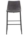 Set of 2 Fabric Bar Chairs Grey FRANKS_724956