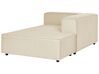 Left Hand Linen Chaise Lounge Beige APRICA_897298
