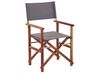 Set of 2 Acacia Folding Chairs Dark Wood with Grey CINE_810207