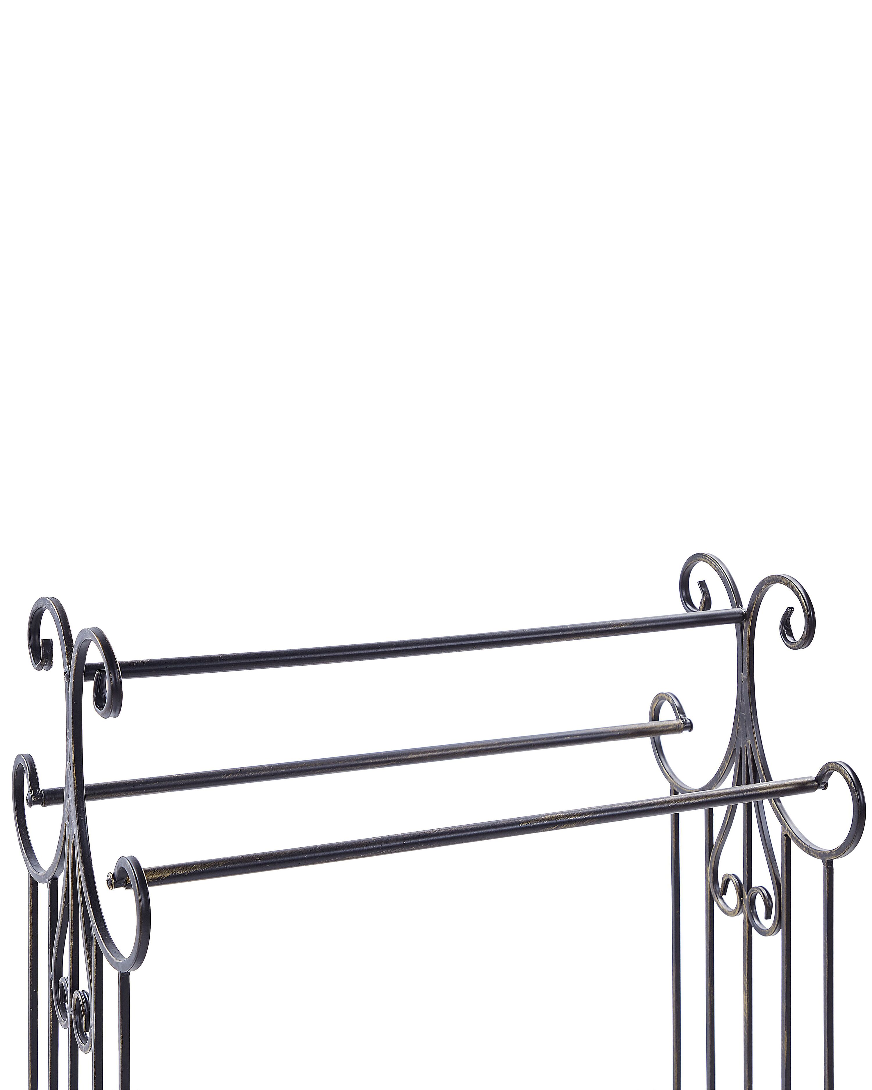 WC Papierhalter Aus Metall, Schwarz, Freistehend – Retro-Vintage-Optik, Für Bis Zu 3 Rollen, 68 Cm Hoch