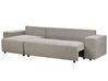Right Hand Fabric Corner Sofa Bed with Storage Taupe LUSPA_900966