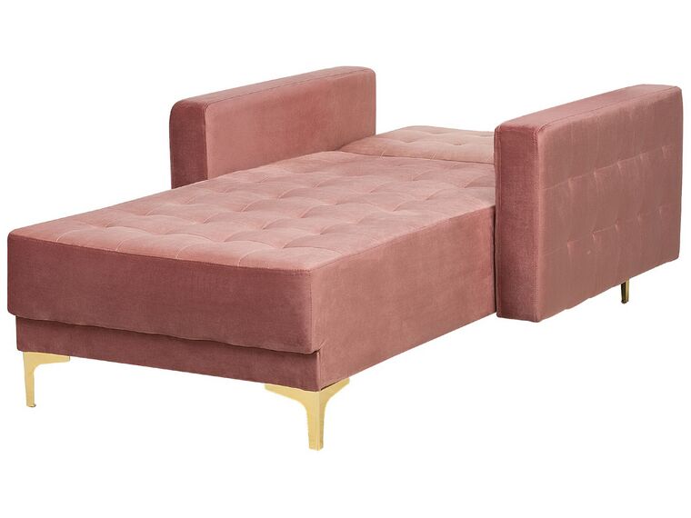 Velvet Chaise Lounge Pink ABERDEEN Beliani.co.uk