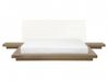 Łóżko ze stolikami nocnymi 160 x 200 cm jasne drewno ZEN_756279