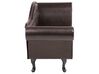 Right Hand Faux Leather Chaise Lounge Brown LATTES_697342