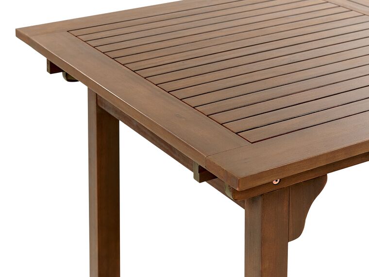 Gartentisch Akazienholz dunkelbraun 160 / 220 x 90 cm ausziehbar