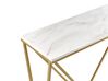Console Table Marble Effect White with Gold HAZEN_873123