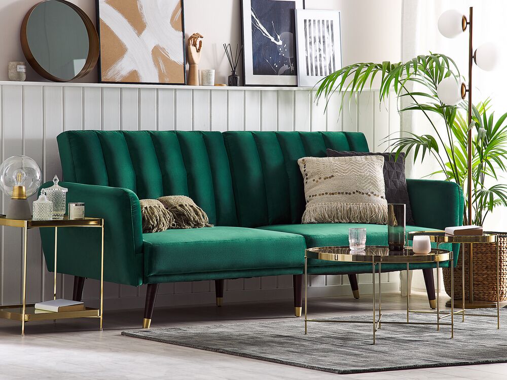 emerald velvet sofa bed