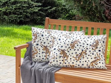 Set of 2 Outdoor Cushions Tiger Motif 40 x 60 cm Multicolour ARENZANO