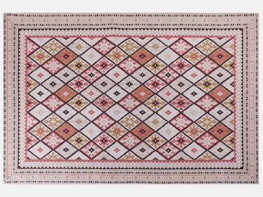 Teppich Baumwolle mehrfarbig geometrisches Muster 200 x 300 cm Kurzflor ANADAG