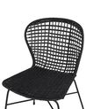 Set of 2 Rattan Dining Chairs Black ELFROS_759980