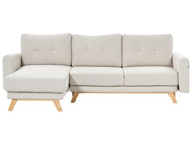 Canapé d'angle côté droit en tissu beige SIRO