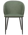 Set of 2 Fabric Dining Chairs Dark Green MASON_883562