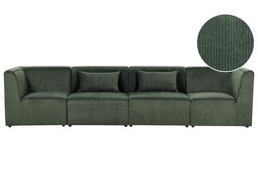 4-Sitzer Sofa Cord dunkelgrün LEMVIG