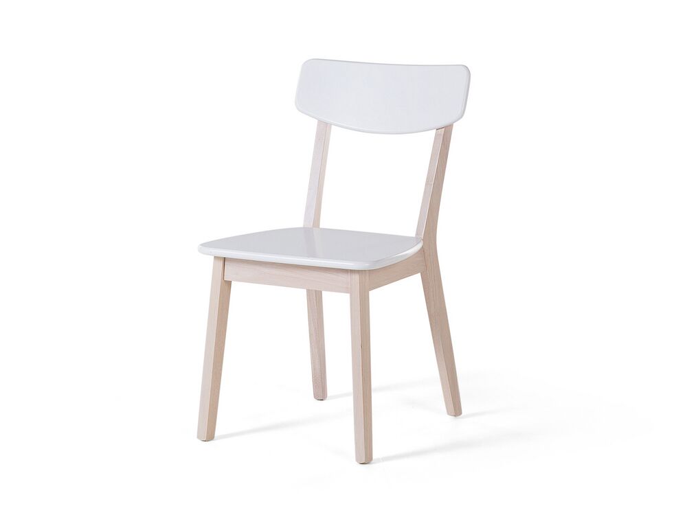 Set of 2 Wooden Dining Chairs White SANTOS Beliani.co.uk