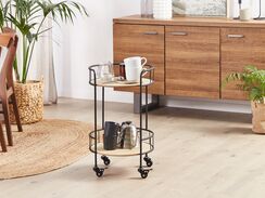 Musta / vaalea puinen tarjoiluvaunu HIKO Musta / vaalea puinen tarjoiluvaunu HIKO