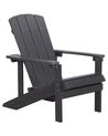 Krzesło ogrodowe z podnóżkiem ciemnoszare ADIRONDACK_809577