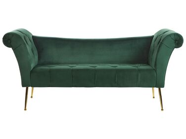 Chaise longue velluto verde scuro NANTILLY