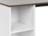 Home Office Desk with Shelves 120 x 60 cm Dark Wood and White DESE_791165