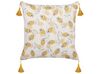 Set of 2 Cushions Flower Pattern 45 x 45 cm Yellow and Beige ABUTILON_838017