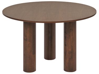 Mesa de jantar redonda cor de madeira escura ⌀ 120 cm ORIN
