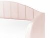 Sametová rozkládací postel 90 x 200 cm pastelová růžová EYBURIE_844380