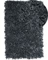 Teppich schwarz 140 x 200 cm Leder Shaggy MUT_723965