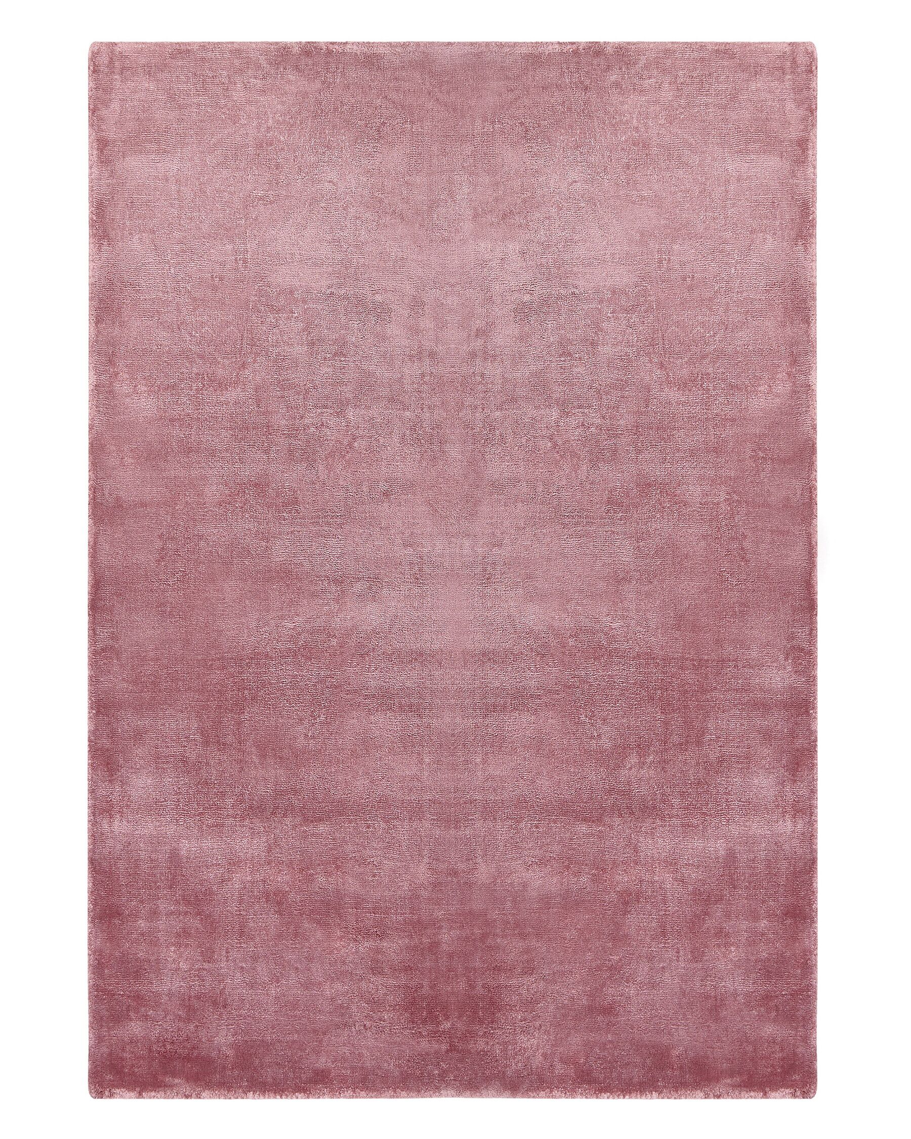 Teppich Viskose rosa 140 x 200 cm Kurzflor GESI II | Beliani.de