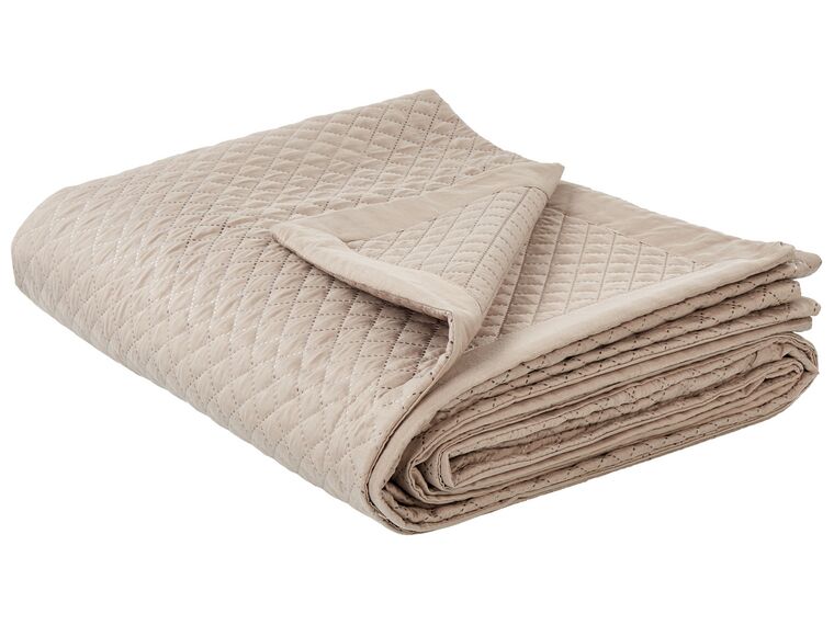 Quilted Bedspread 200 x 220 cm Taupe NAPE_914608