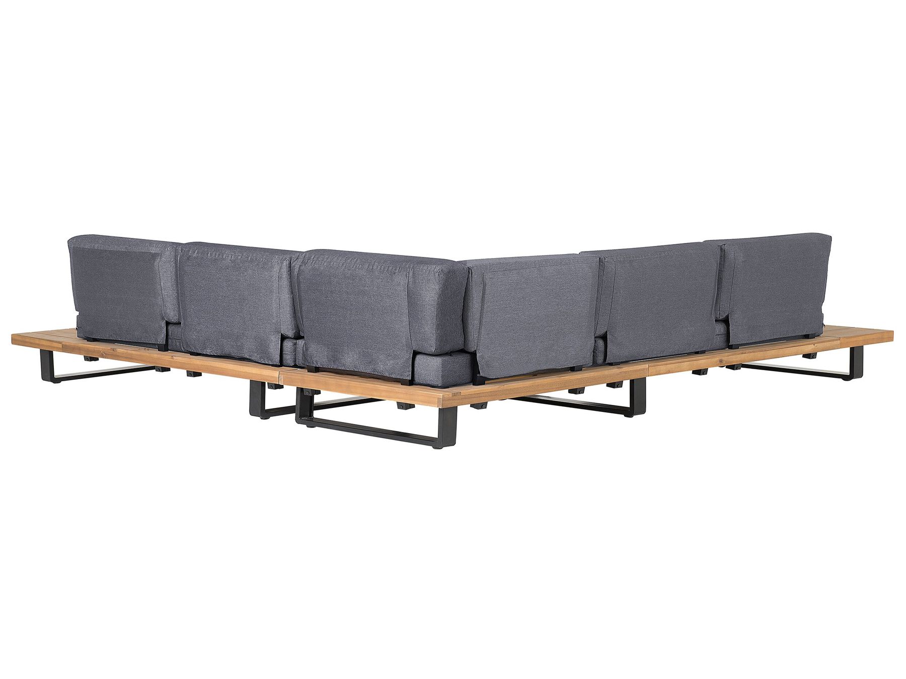 Lounge Set zertifiziertes Holz hellbraun Auflagen grau MYKONOS | Beliani.ch