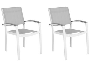 Conjunto de 2 cadeiras de jardim em alumínio cinzento PERETA