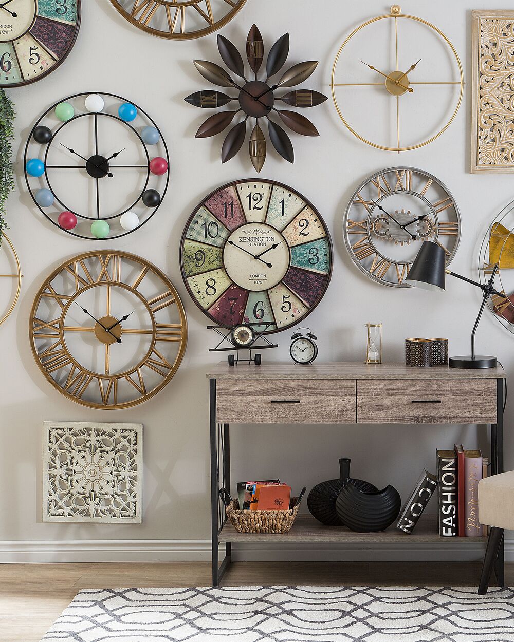 Zegar ścienny ø 55 cm brązowy BEINWIL