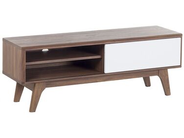 TV Stand Dark Wood with White BUFFALO