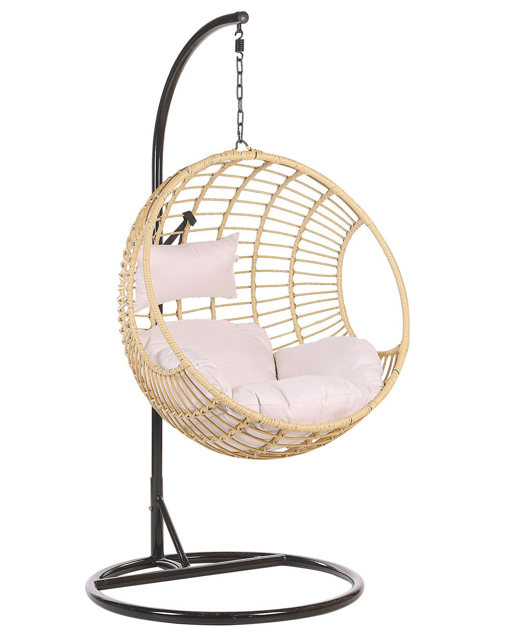Hangesessel Mit Gestell O 97 Cm Rattan Beige Aspio Beliani Es Rattan Hängesessel Mit Gestell
