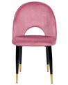 Sæt med 2 spisebordsstole velour lyserød MAGALIA_847696