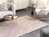 Teppich Wolle pastellrosa / weiß 160 x 230 cm Kurzflor ADANA_856163