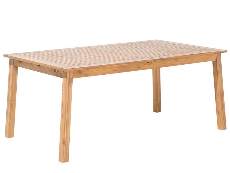 Gartenmöbel Set Akazienholz hellbraun 8Sizer Textilbespannung grau
