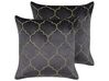 Set of 2 Velvet Cushions Moroccan Pattern 45 x 45 cm Grey ALYSSUM_877669