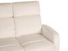 Canapé 3 places inclinable manuellement en velours blanc VERDAL_904784