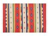 Kelim Teppich Baumwolle mehrfarbig 140 x 200 cm geometrisches Muster Kurzflor ALAPARS_869800