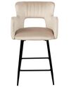 Set of 2 Velvet Bar Chairs Taupe SANILAC_912727