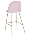 Conjunto de 2 cadeiras de bar em veludo rosa ARCOLA_780945