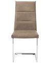 	Conjunto de 2 sillas de comedor de piel sintética beige arena/plateado ROCKFORD_693143