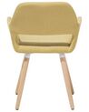 Conjunto de 2 sillas de comedor de poliéster amarillo/madera clara CHICAGO_693740