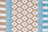 Teppich Baumwolle blau / beige 80 x 150 cm Kurzflor MARMARA_747768