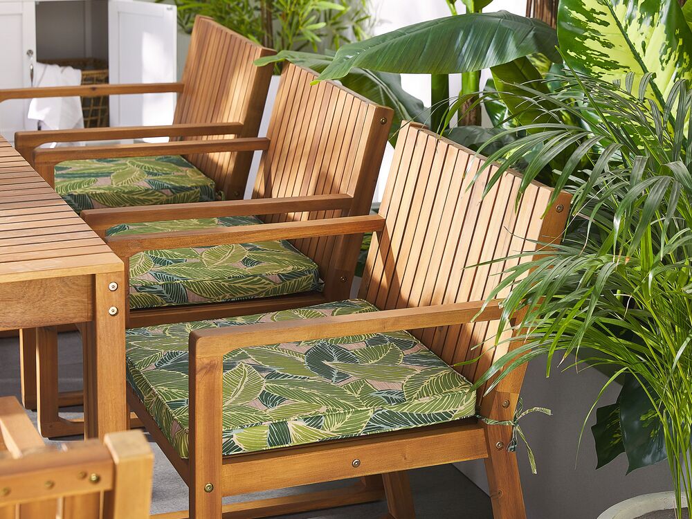 Outdoor Seat Pad Cushion Leaf Pattern Green SASSARI | Beliani.co.uk